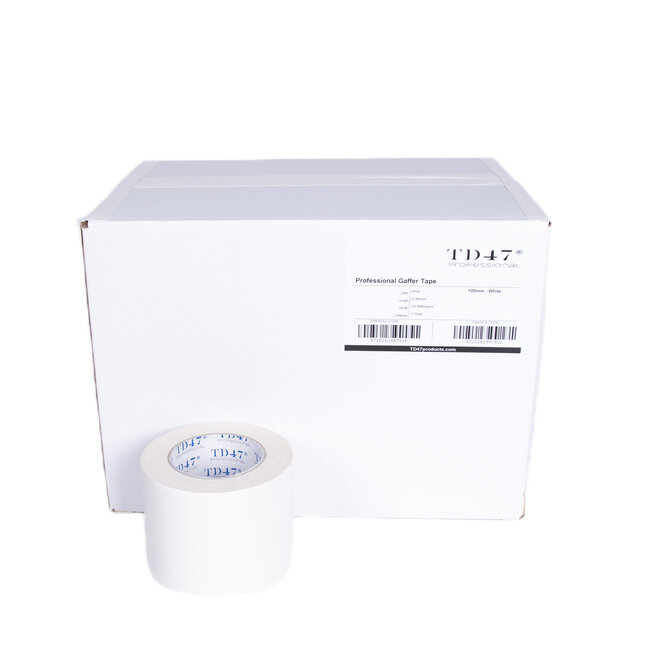 TD47 Professional Gaffa Tape 100mm x 25m Blanc (Boîte de 12 rouleaux)