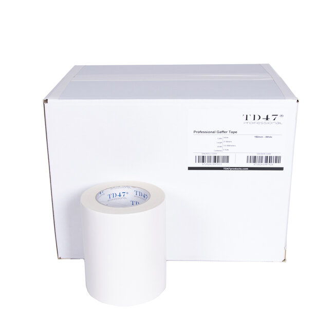 TD47 Professional Gaffa Tape 150mm x 25m Blanc (Boîte de 6 rouleaux)