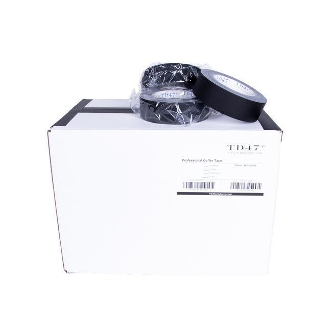 TD47 Professional Gaffa Tape 38mm x 25m Mat Zwart (Doos 36 Rollen)