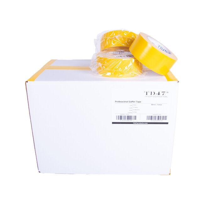 TD47 Professional Gaffa Tape 50mm x 25m Geel (Doos 30 Rollen)