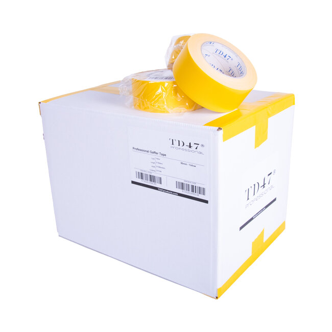 TD47 Professional Gaffa Tape 50mm x 25m Gelb (Karton mit 30 Rollen)