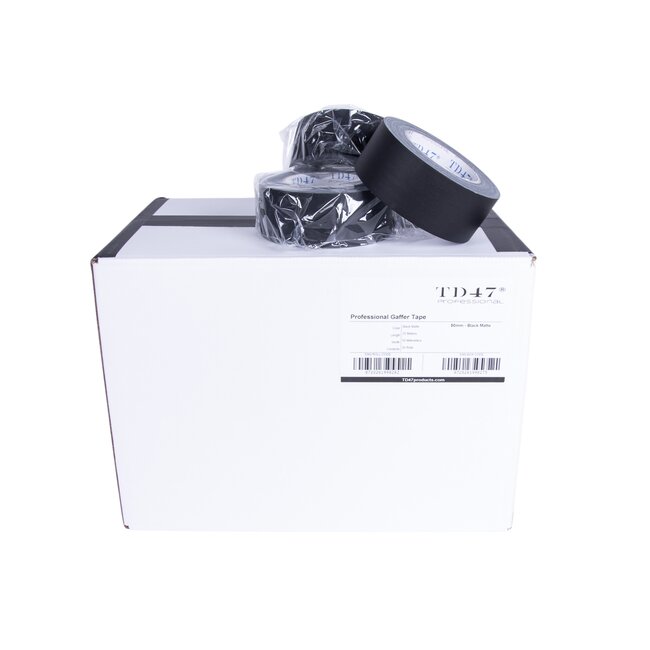 TD47 Professional Gaffa Tape 50mm x 25m Noir mat (Boîte de 30 rouleaux)