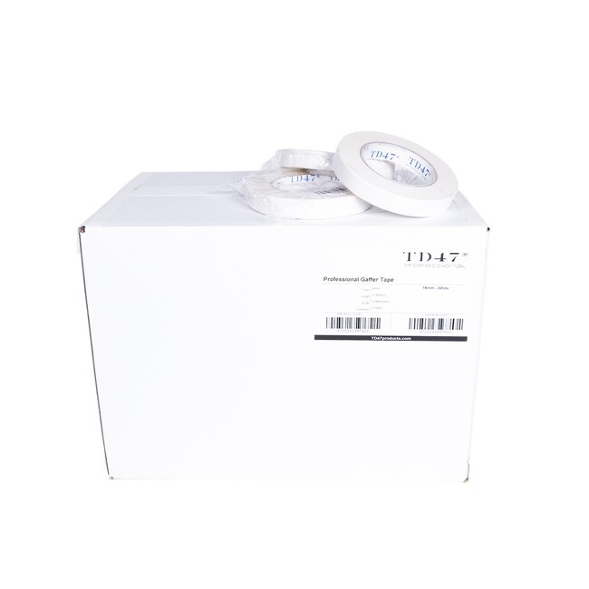TD47 Professional Gaffa Tape 19mm x 25m Blanc (Boîte de 78 rouleaux)
