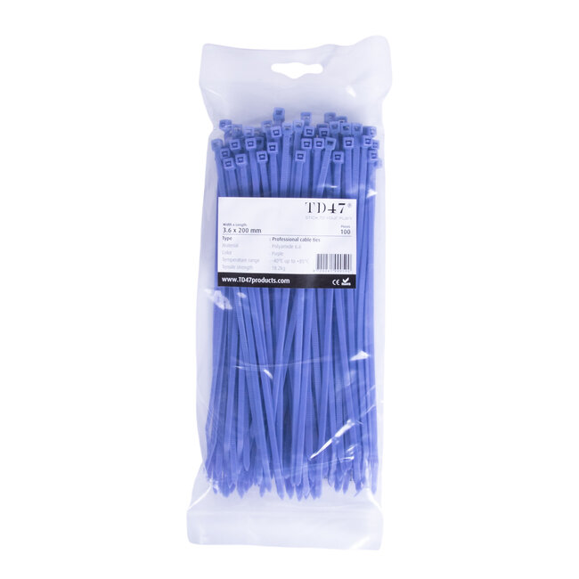 TD47 Cable ties 3.6 x 200 mm Purple