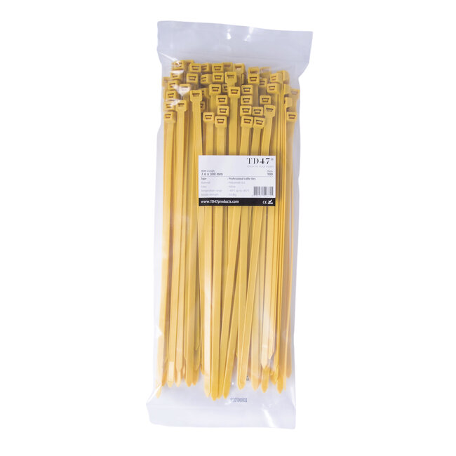 TD47 Cable ties 7.6 x 300mm Yellow