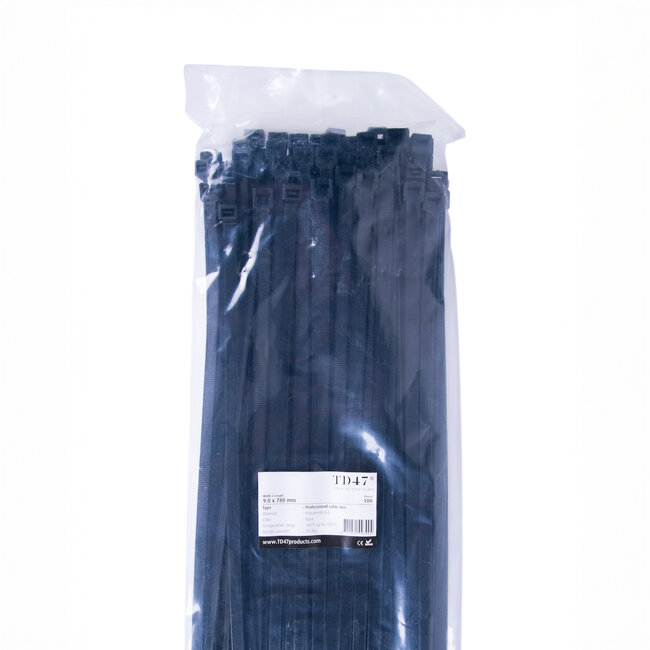 TD47 Attaches de câble 9.0 x 780 mm noir