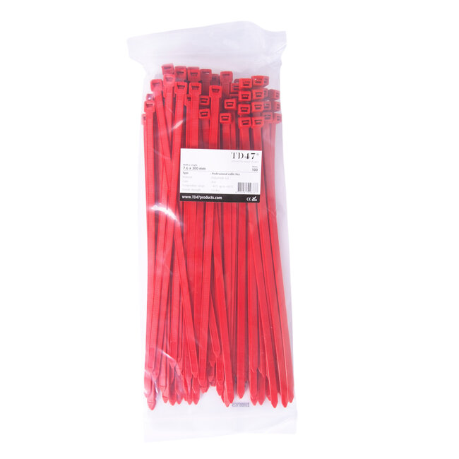 TD47 Cable ties 7.6 x 300mm Red