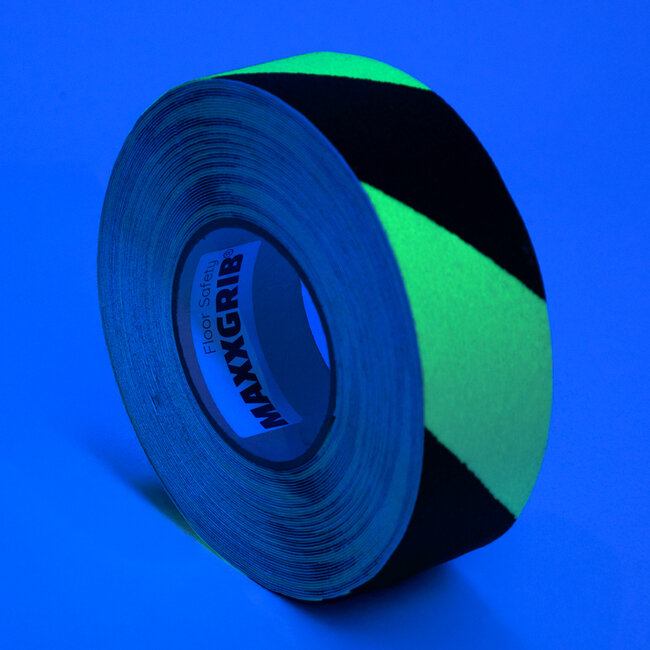 Maxxgrib Anti-slip tape 50mm x 18,3m Zwart/Glow in the dark