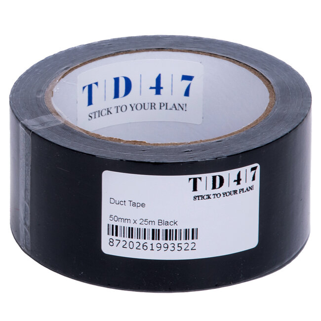 TD47 Ducttape 50mm x 25m Noir (Boîte 30 Rouleaux)