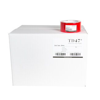 TD47 Products® TD47 Ducttape 50mm x 25m Rouge (Boîte 30 Rouleaux)