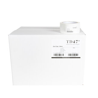 TD47 Products® TD47 Ducttape 50mm x 25m Blanc (Boîte 30 Rouleaux)