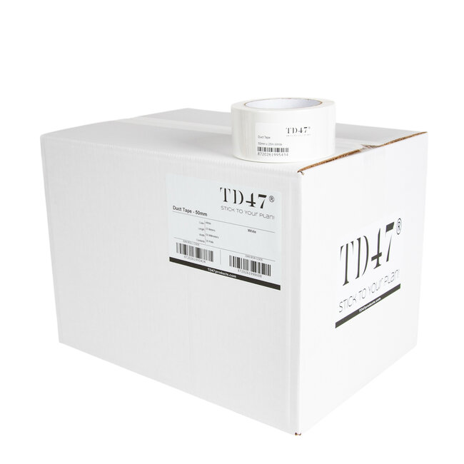 TD47 Duct Tape 50 mm x 25 m Weiß (Box mit 30 Rollen)
