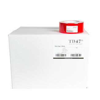 TD47 Products® TD47 Ducttape 50mm x 50m Rouge (Boîte 24 Rouleaux)