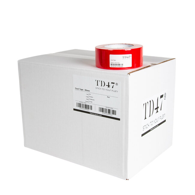 TD47 Ducttape 50mm x 50m Rood (Doos 24 Rol)