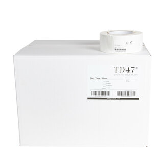 TD47 Products® TD47 Ducttape 50mm x 50m Blanc (Boîte 24 Rouleaux)