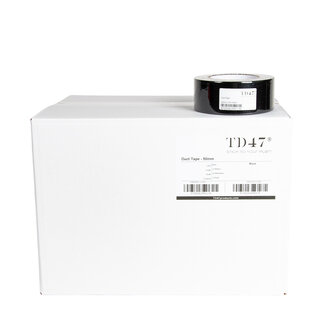 TD47 Products® TD47 Ducttape 50mm x 50m Noir (Boîte 24 Rouleaux)