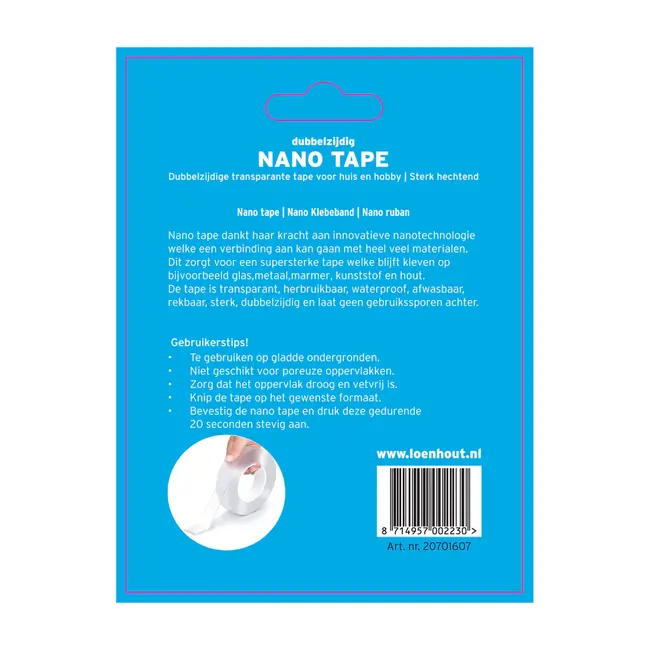 Verlofix Doppelseitig klebendes Nanotape 25mm x 1,8m