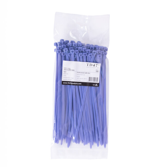 TD47 Cable ties 4.8 x 200 mm Purple