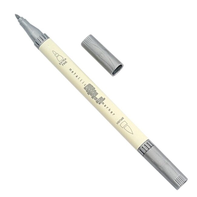 Gafer.pl Dubbelzijdige Metallic Marker - Zilver