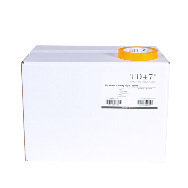 TD47 Pro Ruban de masquage doré 18mm x 50m (Boîte de 48 pièces)