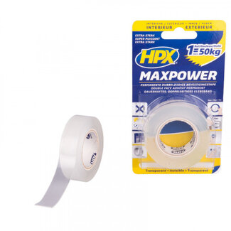 HPX HPX Max Power Transparant Bevestigingstape 19mm x 2m