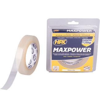 HPX HT1916 Max Power Dubbelzijdig Acrylband - 19mm X 16,5m Transparant