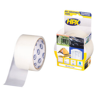 HPX HPX All Weather Tape 48mm x 5m Transparant