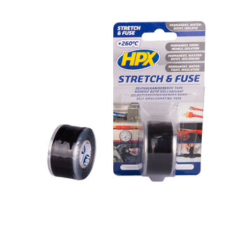 HPX HPX Stretch & Fuse Tape 25mm x 3m Zwart
