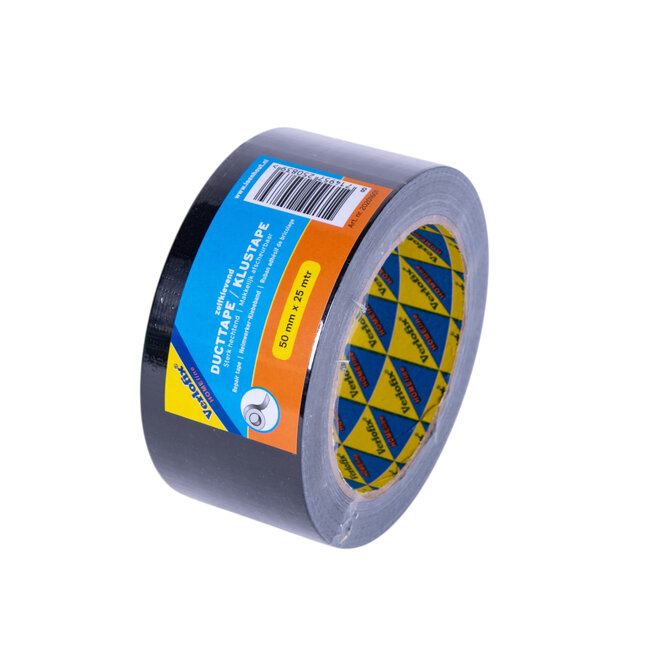 Verlofix Ducttape / Klustape 50mm x 25m Zwart