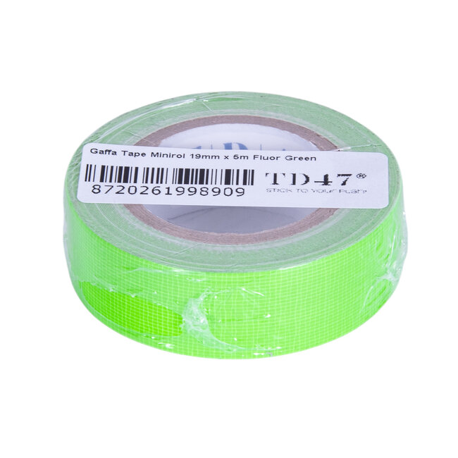 TD47 Ruban adhésif Gaffa Fluor Mini-rouleau 19 mm x 5 m Vert