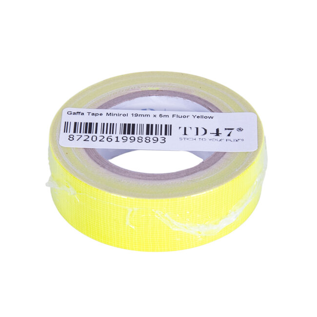 TD47 Ruban adhésif Gaffa Fluor Mini-rouleau 19 mm x 5 m Jaune
