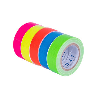 TD47 Products® TD47 Gaffa Tape Fluor Mini-Rollen (5 Rollen / 19 mm x 5 m)