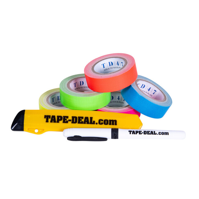 TD47 Fluorescent Gaffa Tape Mini Rolls (5 rolls / 19mm x 5m)