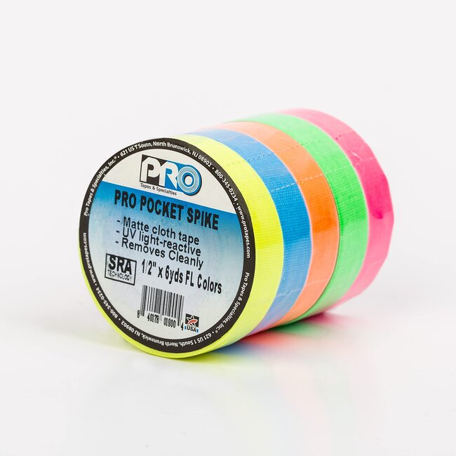 Pro Tapes Pro Pocket Spike Fluor Minirollen (5 rollen / 12mm x 5,4 m)