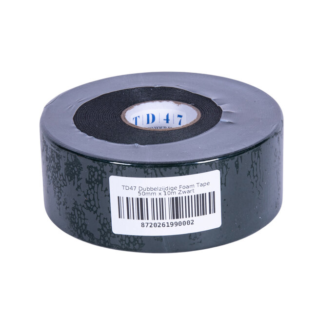 TD47 Doppelseitiges Schaumstoffklebeband 50 mm x 10 m Schwarz