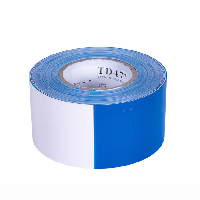 TD47 Barrier tape Blue/White 75mm x 250m