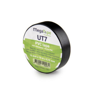 MegaTape MegaTape UT7 PVC Tape 15mm x 10m Zwart