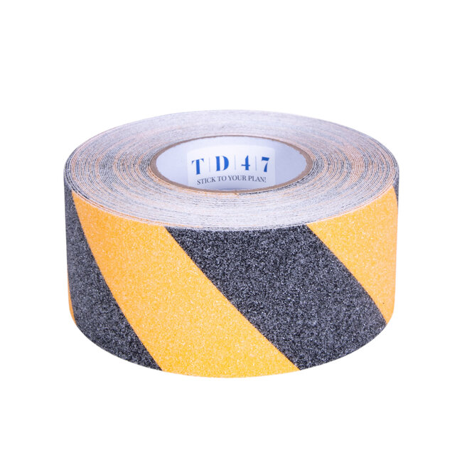 TD47 Ruban Antidérapant 75 mm x 18,3 m Jaune/Noir
