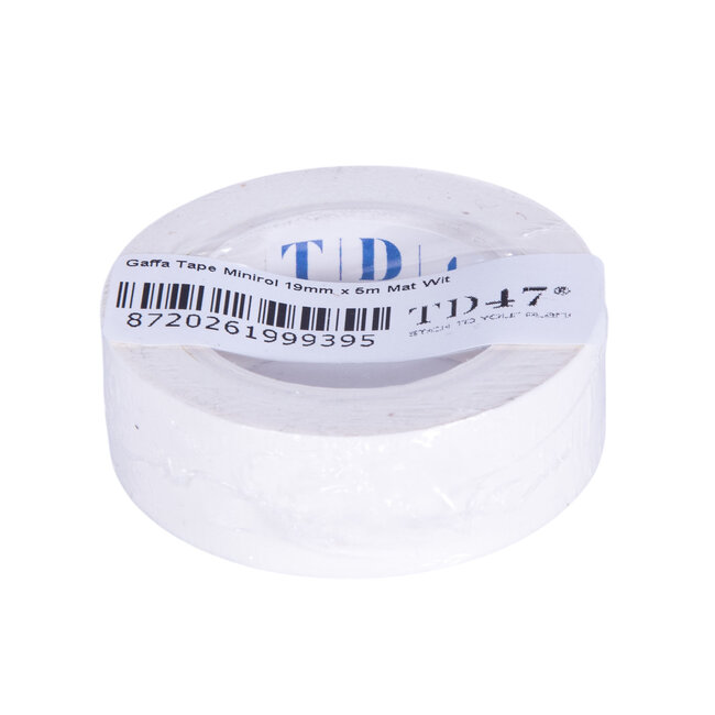 TD47 Gaffa Tape Minirol 19mm x 5m Mat Wit