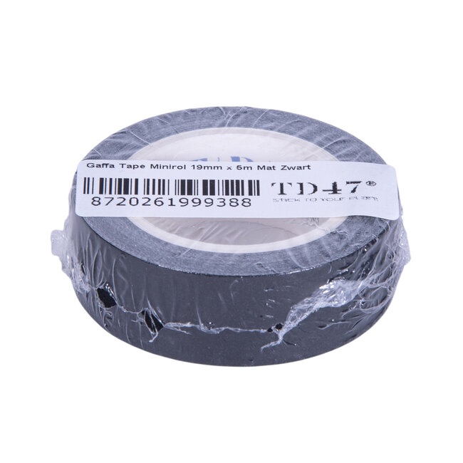 TD47 Gaffa Tape Minirol 19mm x 5m Mat Zwart