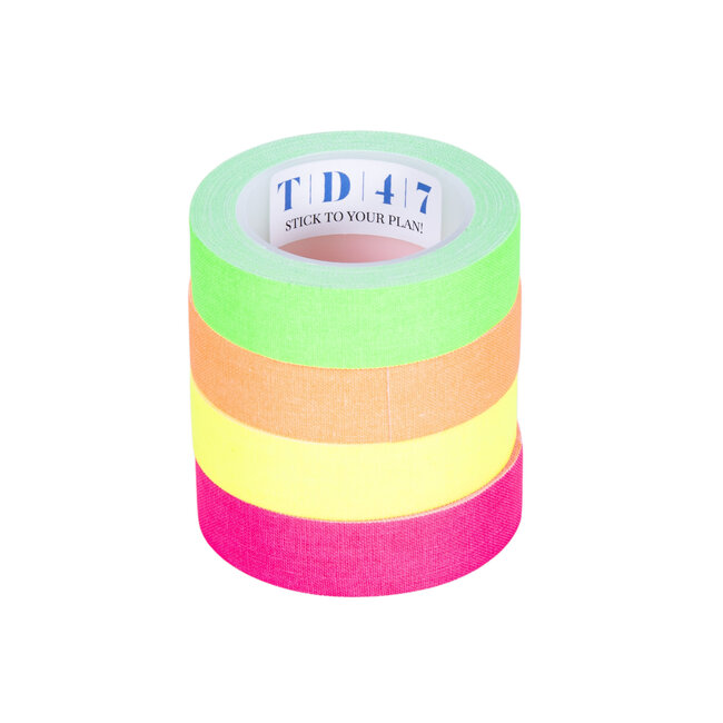 TD47 Pro Ruban adhésif Gaffa Fluor Mini-rouleaux (4 rouleaux / 15mm x 5 m)