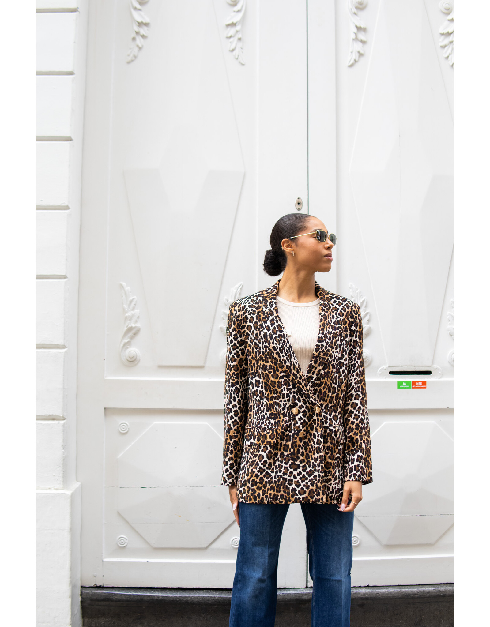 Oversized blazer E Franchi animal print