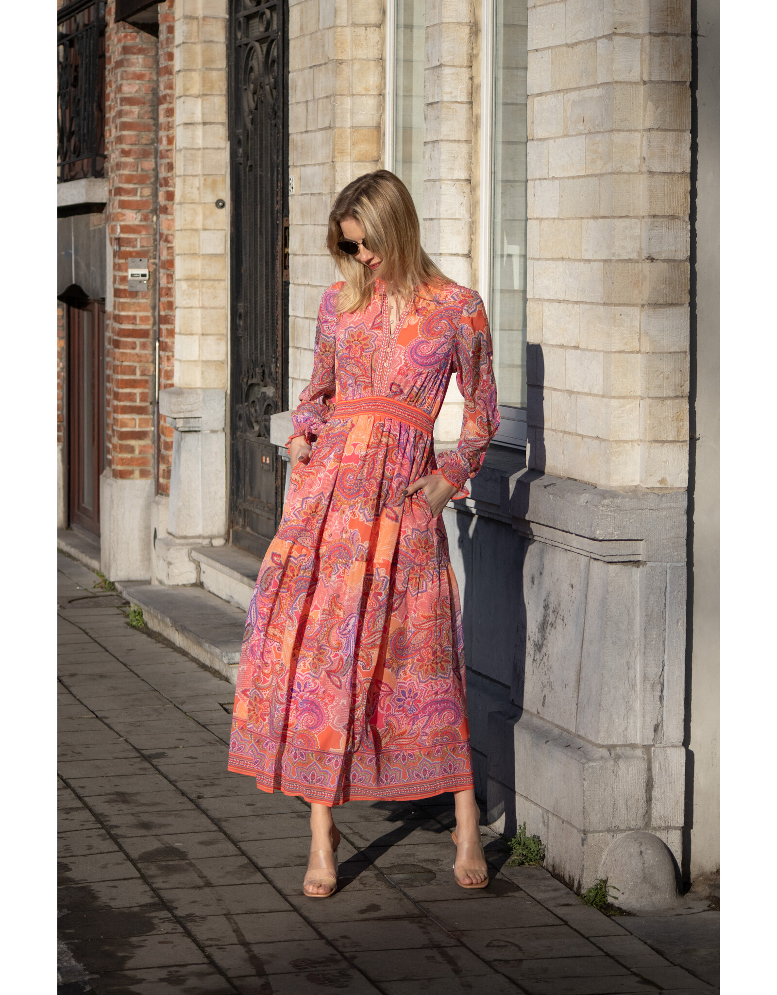 Hale Bob Lang kleed Hale Bob Shelby pink