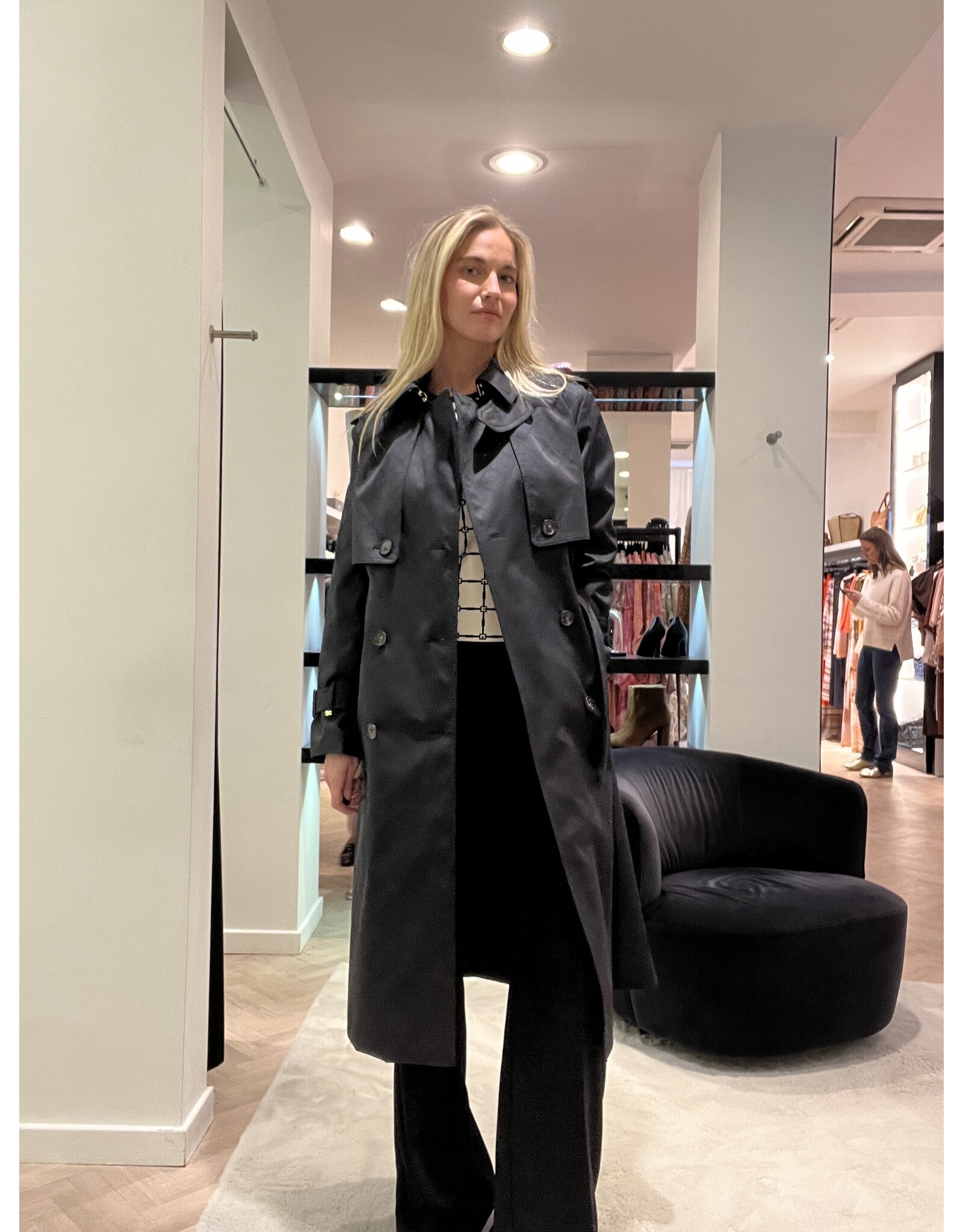 Elisabetta Franchi Trench E Franchi zwart