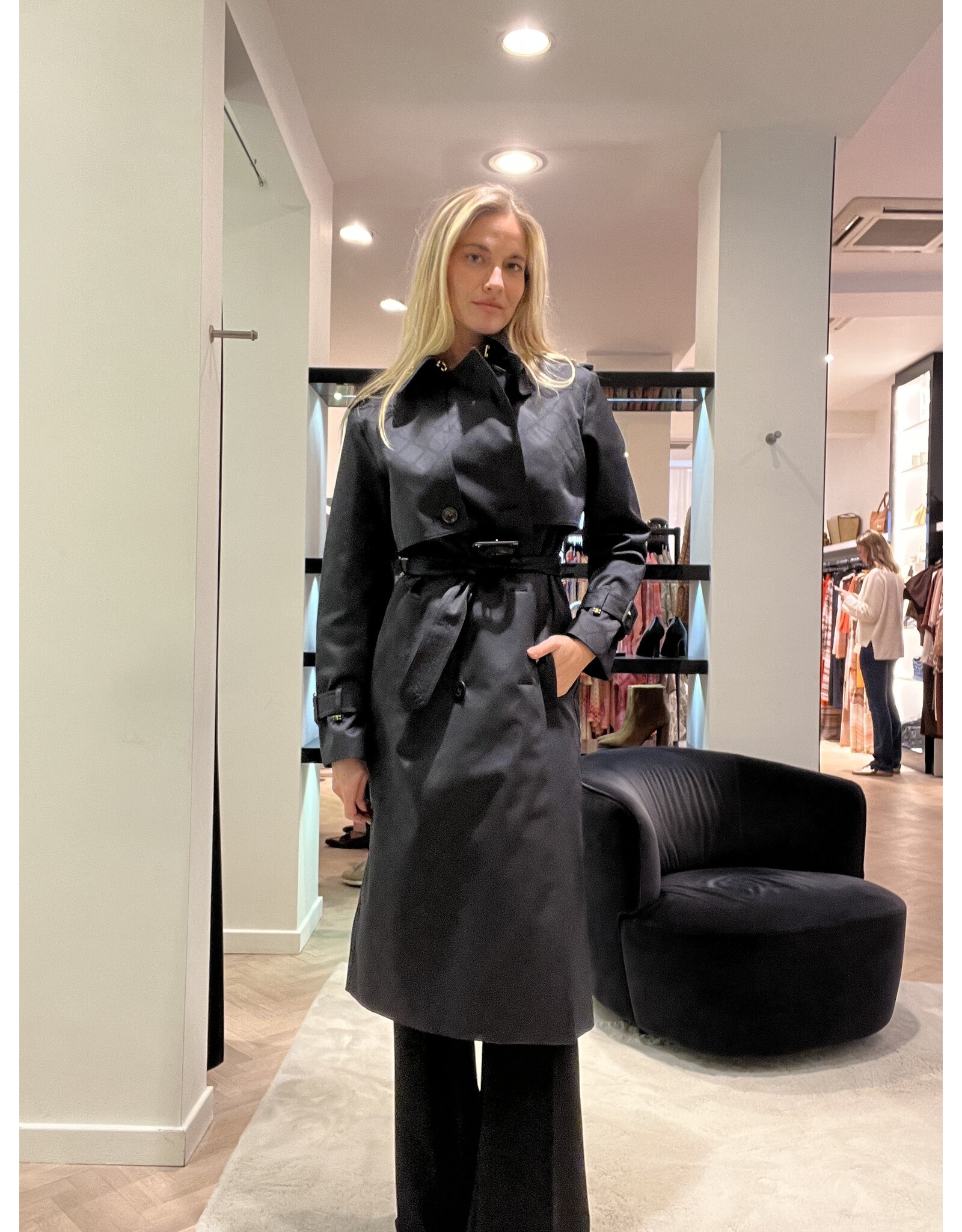 Elisabetta Franchi Trench E Franchi zwart