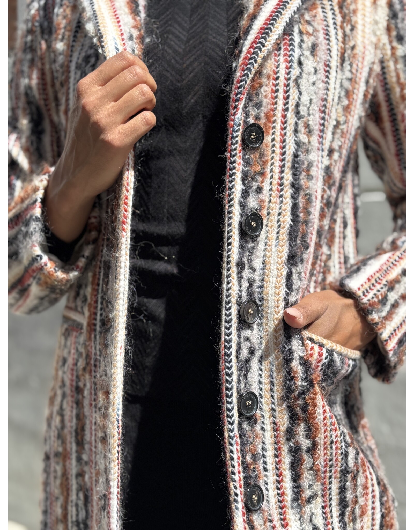 Missoni Mantel Missoni wol bruin/écru