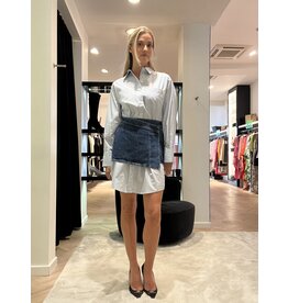 Elisabetta Franchi Hemd streep en jeansrokje E Franchi