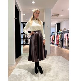 Elisabetta Franchi Halflange rok E Franchi faux cuir