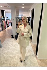 Elisabetta Franchi Korte mantel E Franchi écru caban-look