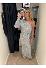 Elisabetta Franchi Partydress E Franchi ijsblauw/zilver pailletten